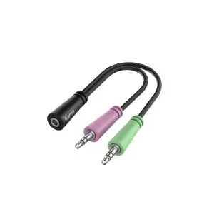 Жак адаптер HAMA, 3.5 mm жак женско - 2 x 3.5 mm жак мъжко, 10cm, (35934173)
