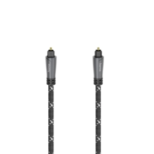 Оптичен аудио кабел HAMA ODT plug (Toslink), Метални накрайници, 1.5 м, Черен, (35934261)