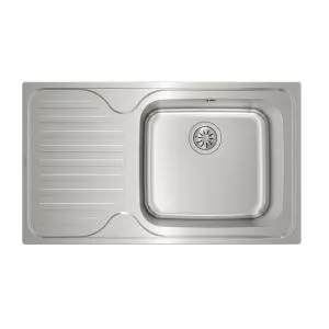 Иноксова мивка SUPERBOWL1C1EMAX, за вграждане, гладка, ляв отцедник, за шкаф със светъл отвор 60 см, (35948776)
