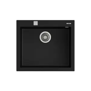 Гранитна мивка FORSQUARE5040TG, авт клапан, за шкаф, черна, (35948802)