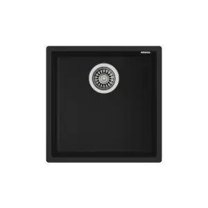 Подплотова гранитна мивка SQUARE4040TG, за шкаф 50 см, черна, (35948806)