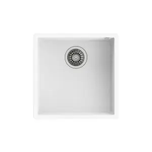 Подплотова гранитна мивка SQUARE4040TG, за шкаф 50 см, бяла, (35948807)