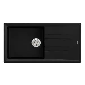Гранитна мивка STONE60LTG, обръщаема, за шкаф 60 см, черна, (35948972)