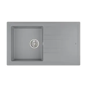 Гранитна мивка STONE50BTG, обръщаема, за шкаф 50 см, сив металик, (35949022)