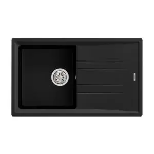 Гранитна мивка STONE50BTG, обръщаема, за шкаф 50 см, черна, (35949023)