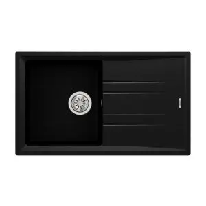 Гранитна мивка STONE50BTG, обръщаема, за шкаф 50 см, черен металик, (35949024)