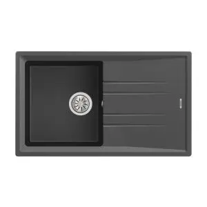 Гранитна мивка STONE50BTG, обръщаема, за шкаф 50 см, тъмносива, (35949027)