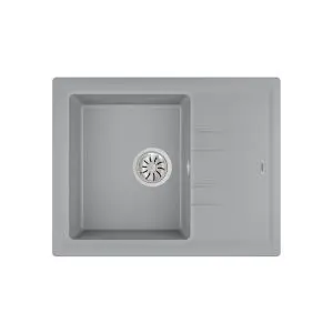 Гранитна мивка STONE45STG, обръщаема, за шкаф 45 см, сив металик, (35949034)