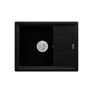 Гранитна мивка STONE45STG, обръщаема, за шкаф 45 см, черен металик, (35949037)