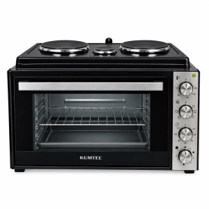Мини печка KUMTEL LX-9671, 3 котлона, черна+инокс, (523954), (35950324)