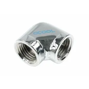 L-конектор Alphacool HF, Вътрешна резба G1/4 - G1/4, 90°, Хром, (35936841)