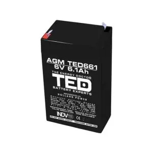 Оловна Батерия TED ELECTRIC, 6V, 6.1Ah, 70/ 47/ 100 mm, AGM, (35937588)