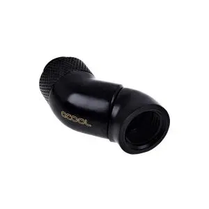 Ъглов адаптер Alphacool Eiszapfen, 2 x 45°, G1/4 външна към G1/4 вътрешна резба, Черен мат, (35936432)