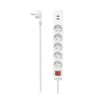 Разклонител HAMA, 5 гнезда, 2x USB, 223186, (35936820)