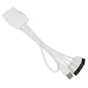 USB Хъб Lian Li PW-U2TPAB USB 2.0 1-към-3 Hub - Бяло, (35937460)