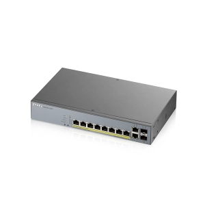 Суич ZyXEL GS1350-12HP, 12-портов, Gigabit, Управляем, PoE 130W, (35937151)
