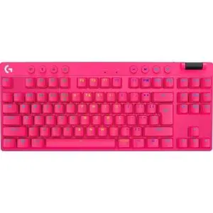 Геймърска механична клавиатура Logitech G Pro X TKL Lightspeed Tactile Switch, Magenta, (35937191)