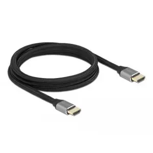 Кабел Delock Ultra High Speed, HDMI мъжко - HDMI мъжко, 48 Gbit/s, 8K 60 Hz, 2 м, Сив, (35934871)