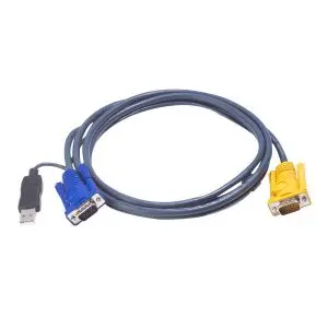 KVM кабел ATEN, PC HDB & USB към 3in1 SPHD(Keyboard/Mouse/Video), Вграден PS/2 към USB конвертор, 3 м, (35936179)