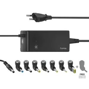 Универсално мрежово зарядно за лаптоп HAMA, изх. 12-22V, 90W, 200004, (35933844)