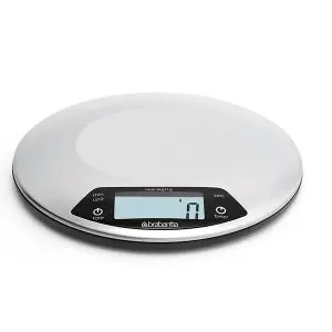 Везна кухненска Brabantia Matt Steel, дигитална, с таймер, кръгла, (35944811)