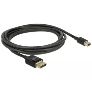 Кабел Delock Mini DisplayPort мъжко - DisplayPort мъжко, 2.0м, 8K 60 Hz, Черен, (35934744)