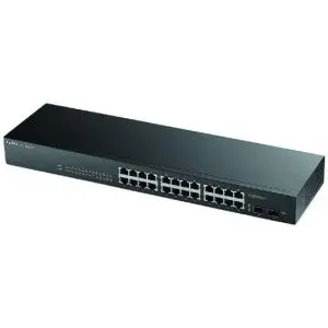 Суич ZYXEL GS1900-24, 24 портов управляем, Gigabit, Монтаж в шкаф, (35932387)