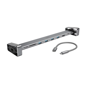 Докинг станция 9 в 1 HAMA, 4 x USB-A, USB-C, HDMI, LAN, SD, microSD, Сива, (35934596)