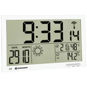 Стенен часовник Bresser MyTime Jumbo LCD, бял