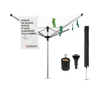 Външен простор Brabantia Lift-О-Matic Advance 60m, котва за бетониране, калъф и торба за щипки, (35940932)
