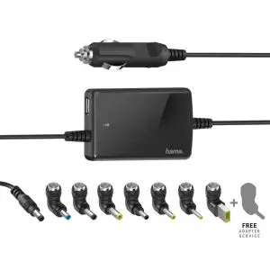 Универсално зарядно за лаптоп HAMA, за кола, вх.12-15 V, изх.15-19 V/70W, 200008, (35933845)