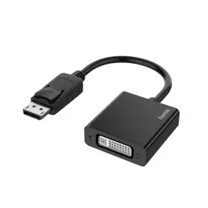 Адаптер HAMA  DisplayPort мъжко - DVI женско, Ultra-HD 4K, Essential, Черен, (35935375)