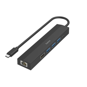 USB-C хъб HAMA, мултипорт, 6 порта, 3 x USB-A, USB-C, HDMI, LAN/Ethernet, (35937539)