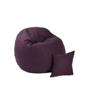 Комплект Pufrelax барбарон, с декоративна възглавница, Размер M, Matusalem, Fancy Purple, Гама Premium, Перящ се текстилен калъф, Подходящ за деца от 5 - 18 год, Пълнеж с микс от мемори пяна и дунапрен