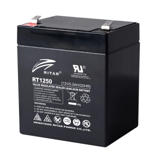 Оловна батерия RITAR, (RT1250) AGM, 12V, 5Ah, 90/ 70/ 10 1mm, Терминал 2, (35933983)