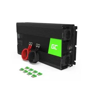 Инвертор GREEN CELL, 24/220V,  DC/AC, 1500W/3000W, Модифицирана синусоида, (35935525)