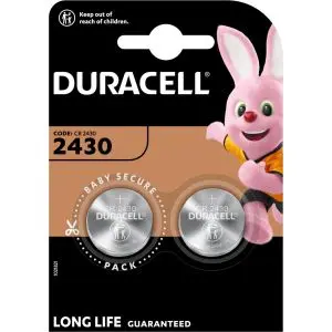 Бутонна батерия литиева DURACELL CR2430, 3V, 2 бр. в блистер, цена за 2 бр. батерии, (35939916)