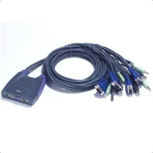 KVM суич ATEN CS64US, от 2x USB A, 1x VGA, 1x 3.5mm jack към 4x USB A, 4x VGA), 4x 3.5mm jack, (35933809)