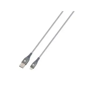 Кабел Skross, USB-A - Lightning, Метална оплетка, 1.20 м, Сив, (35937092)