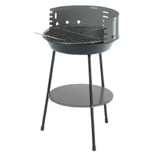 Барбекю на дървени въглища с долен рафт MasterGrill MG915, 35 см диаметър, Метал, Черен/сив, (17618)