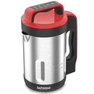 Блендер за супа Techwood TSM-1655, 1000W, 6 програми, 1.6 L, Инокс/червен, (999TSM1655)