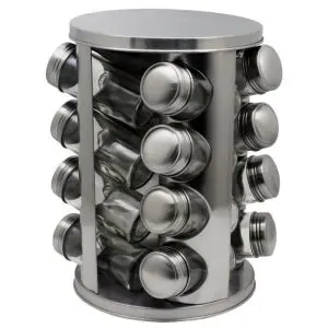 Бурканчета за подправки на стойка Voltz V51217A16, 16 бр, 4 нива, Инокс, (11425)