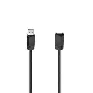 Удължителен кабел HAMA, USB-A женско - USB-A мъжко, 1.5 м, 480 Mbit/s, Черен, (35934286)