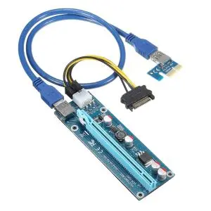 Конвертор Estillo Riser Card 6 Pin, PCI-Е x 1 към PCI-Е x16, USB 3.0, (35933169)