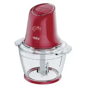 Чопър Oliver Voltz Daisy OV51111W, 600W, 1 литър, Двоен стоманен нож, Стъклена купа, Червен, (35940325)
