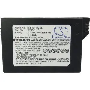 Батерия Cameron Sino, За плейстейшън Sony PSP-S110 PSP-2000, PSP-3000 CS-SP112SL, LiIon 3.7V, 1200mAh, (35934419)
