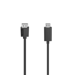 Кабел HAMA 200712, DisplayPort v.1.2 мъжко - HDMI мъжко, Ultra-HD, 4K, 1.5м, Черен, (35934335)