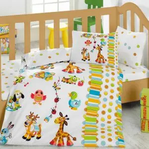 Детски спален комплект Cotton Box 129CTN2048, Памук, Ranforce, 4 части, Плик 100х150см, Чаршаф 100х150см, 2 Калъфки, Многоцветен, (129CTN2048)