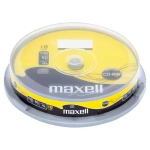CD-RW80 MAXELL, 700MB, 52x четене  4x запис, 10 бр, (35932760)