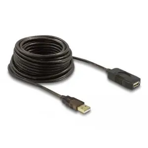 Удължителен кабел DeLock, USB-A мъжко - USB-A женско, USB 2.0, 10 м, Черен, (35936484)
